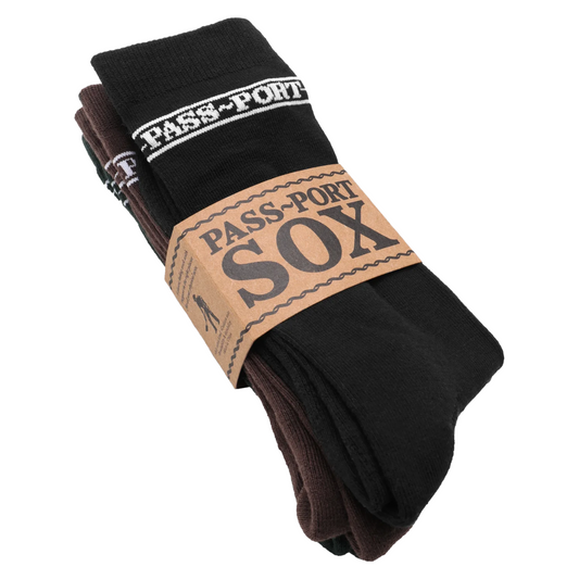 Pass ~ Port | Socks | Hi Sox 3 Pack | Multi (Black/Green/Brown)