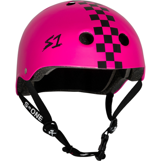 S-One | Helmet Lifer | Pink Gloss Checkers