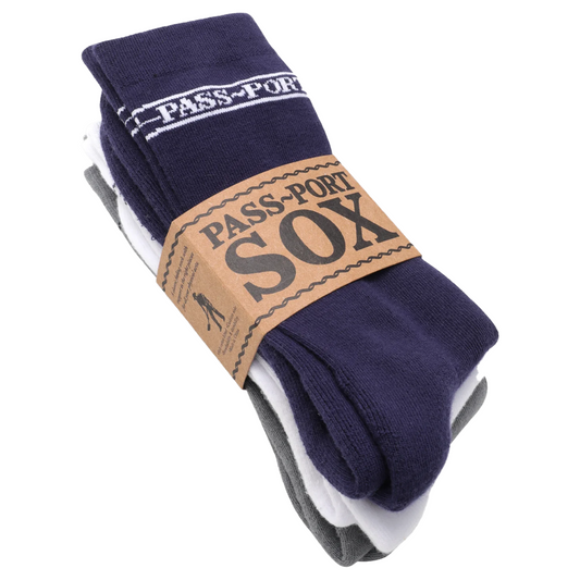 Pass ~ Port | Socks | Hi Sox 3 Pack | Multi (Navy/White/Grey)